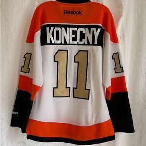 Reebok Philadelphia Flyers White, Orange & Black Game Jersey